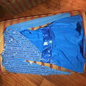 Blue Metallic-like dance costume